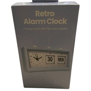 GEMS Retro Analog Alarm Clock - Flip Date Display-Powder Blue